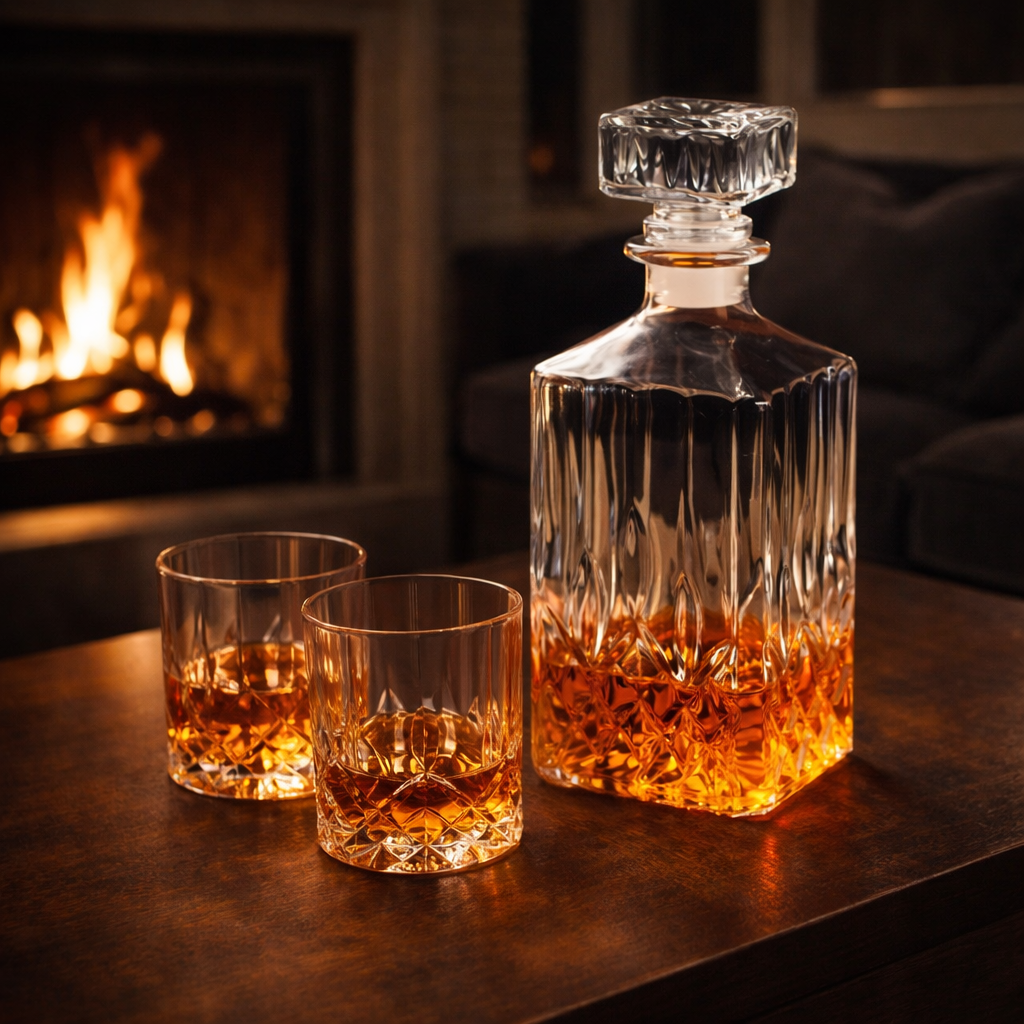 Whiskey Bottle - Set with Bottle and Glass