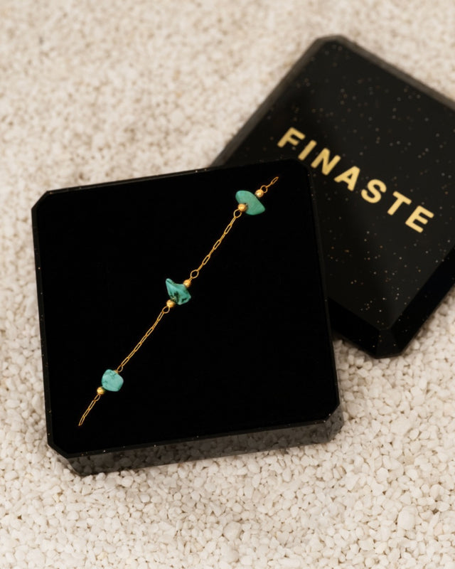 Anklet Turquoise Crystal Gold
