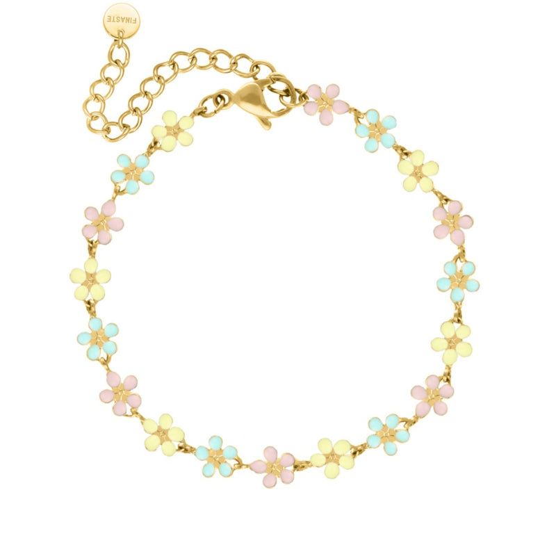 Flower Anklet Pastel Gold