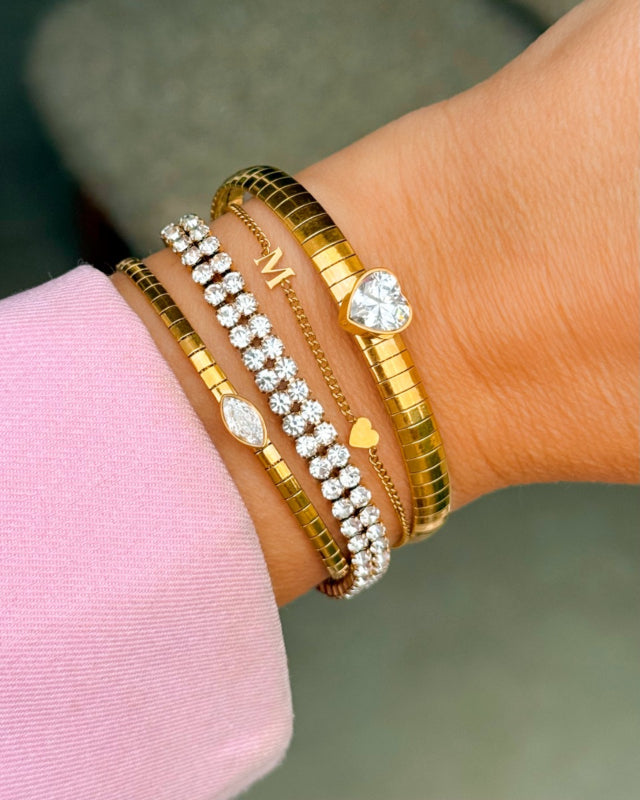 Snake Bracelet Heart Gold