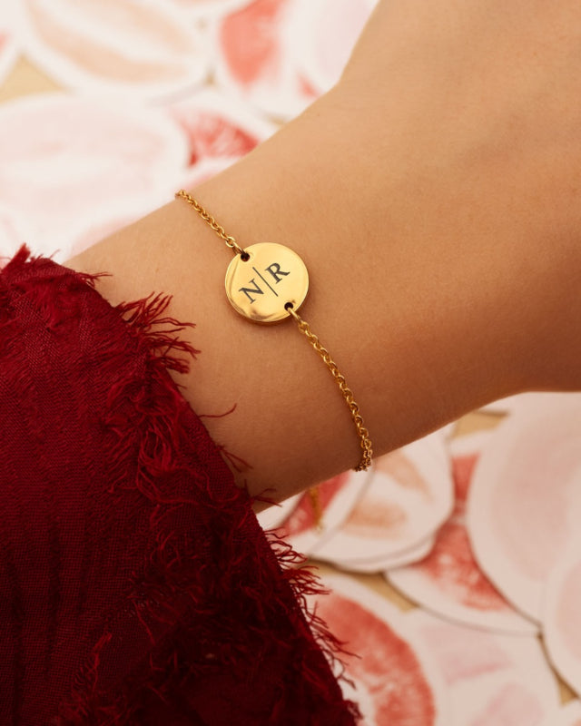Personalized Bracelet Two Initial Gold