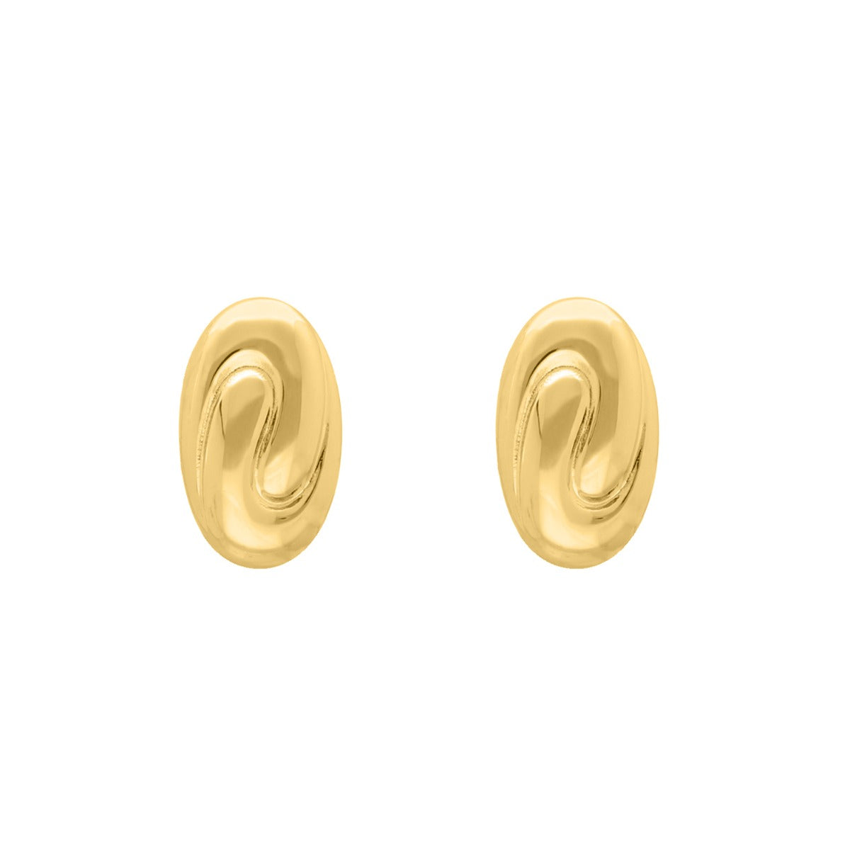 Oval Stud Earrings Gold