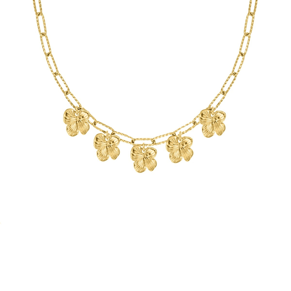 Chain Necklace with Flower Gold