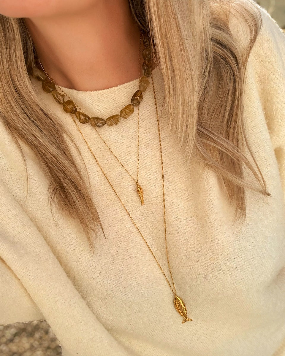 Beaded Necklace Organic Beige