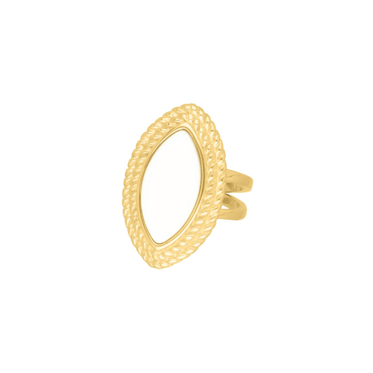 Statement Ring White Stone Gold