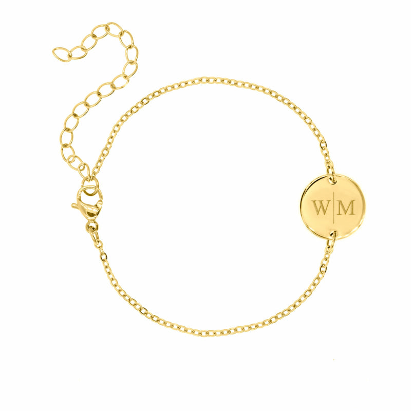 Personalized Bracelet Two Initial Gold
