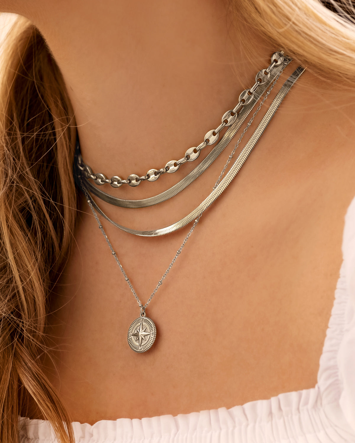 Snake Necklace with Stone