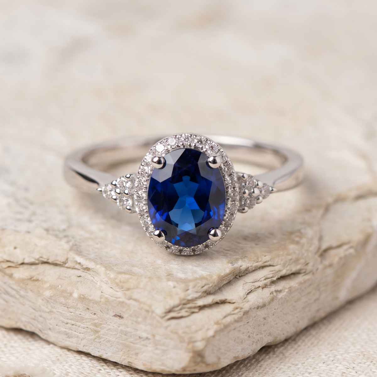 Midnight Majesty Sapphire Oval Ring