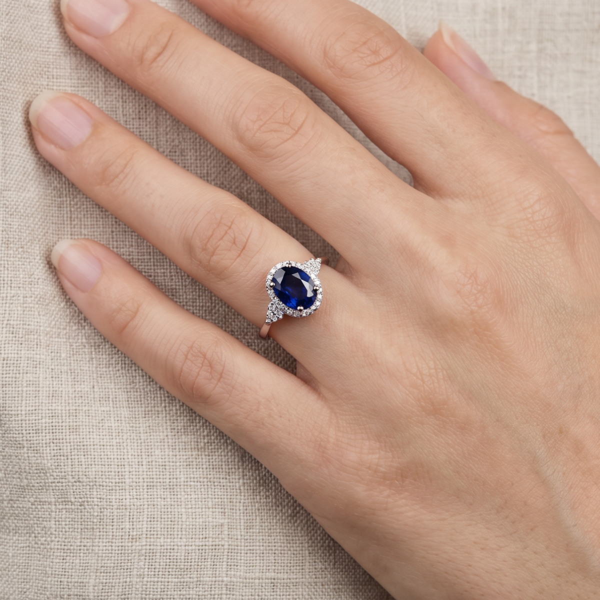 Midnight Majesty Sapphire Oval Ring