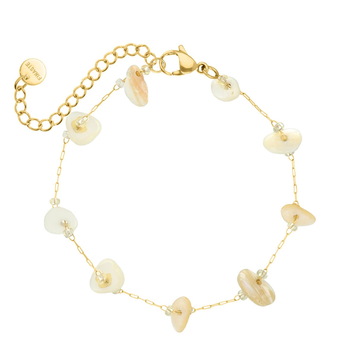 Anklet Beige Crystal Gold
