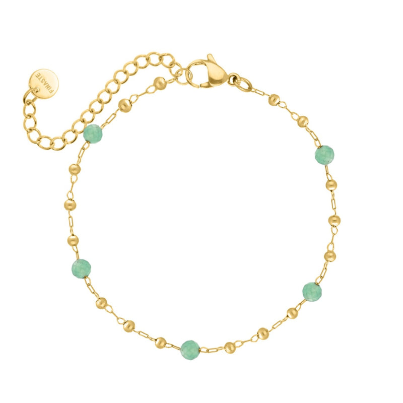 Anklet Beaded Green Gold