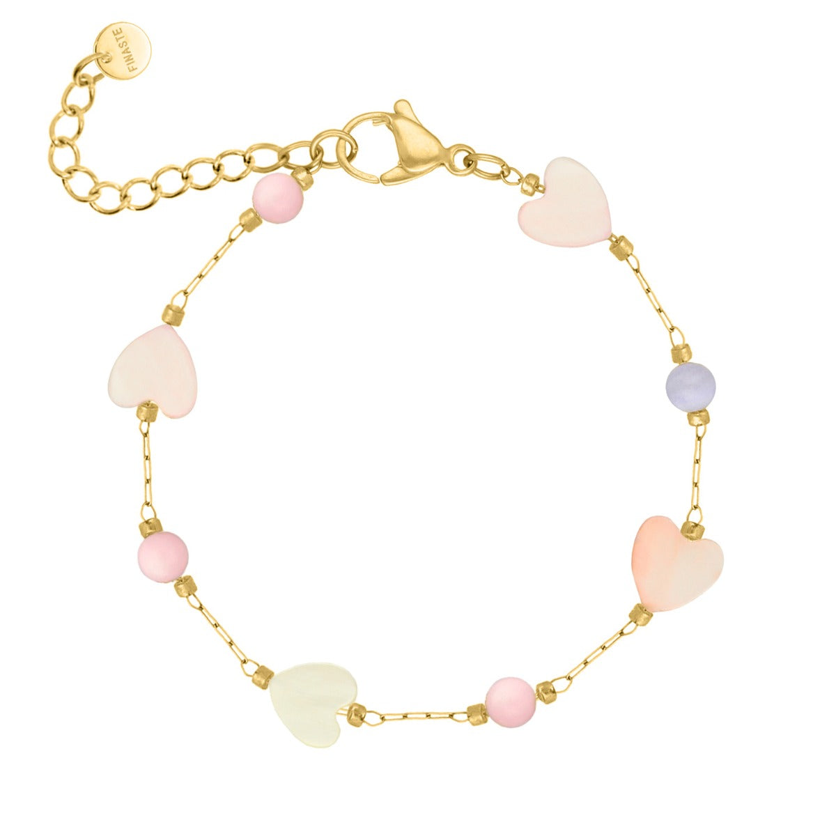 Anklet with Hearts Mix Gold