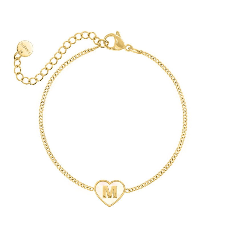 Letter Bracelet Luxury Heart Gold