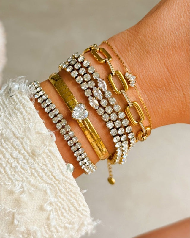 Snake Bracelet Heart Gold