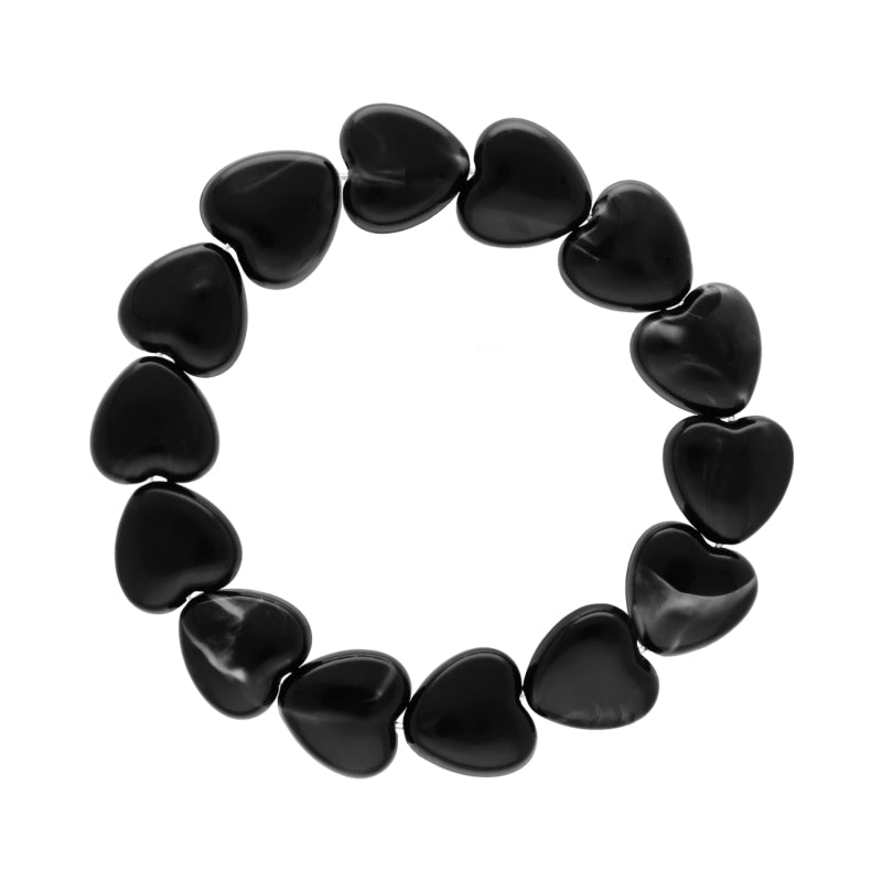 Black Hearts Bracelet Beaded