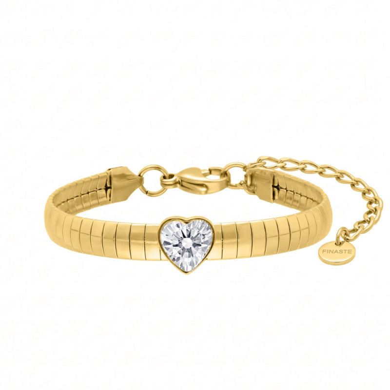 Snake Bracelet Heart Gold