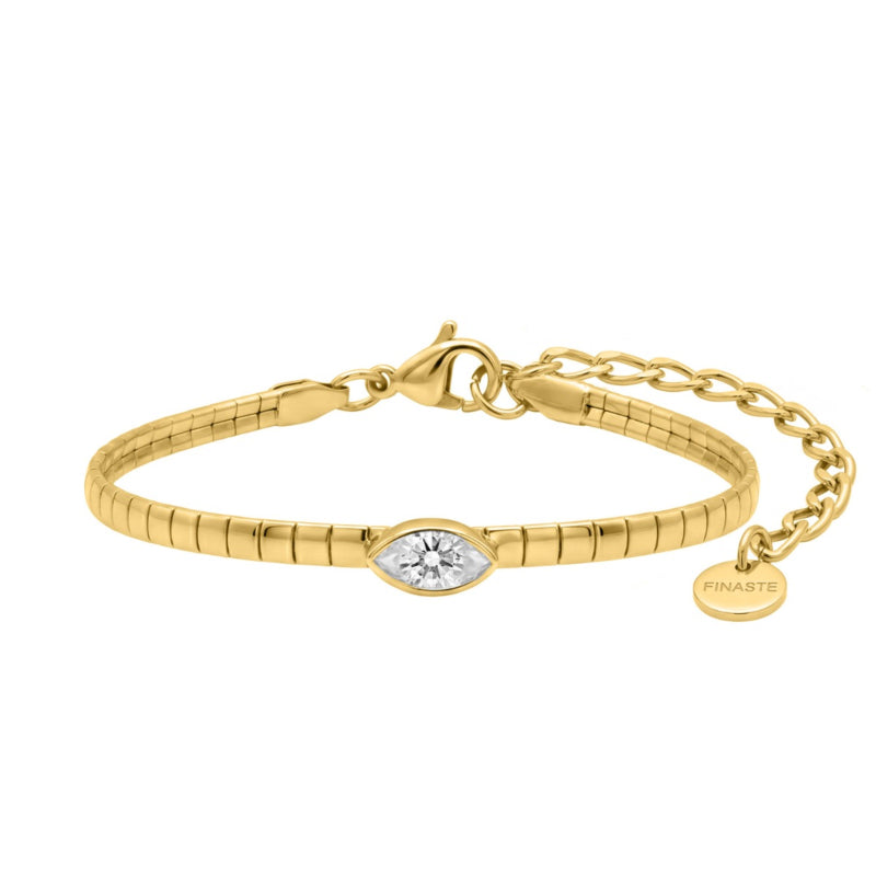 Snake Bracelet with Stone Gold