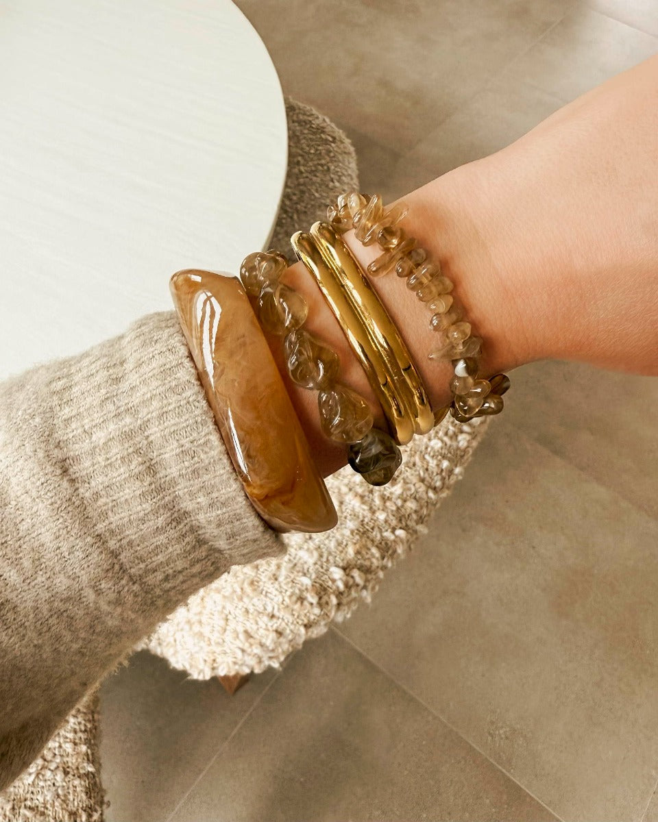 Beaded Bracelet Organic Beige