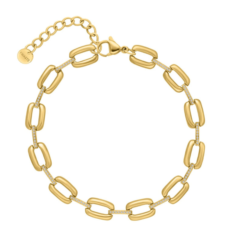 Chain Bracelet with Crystal Gold