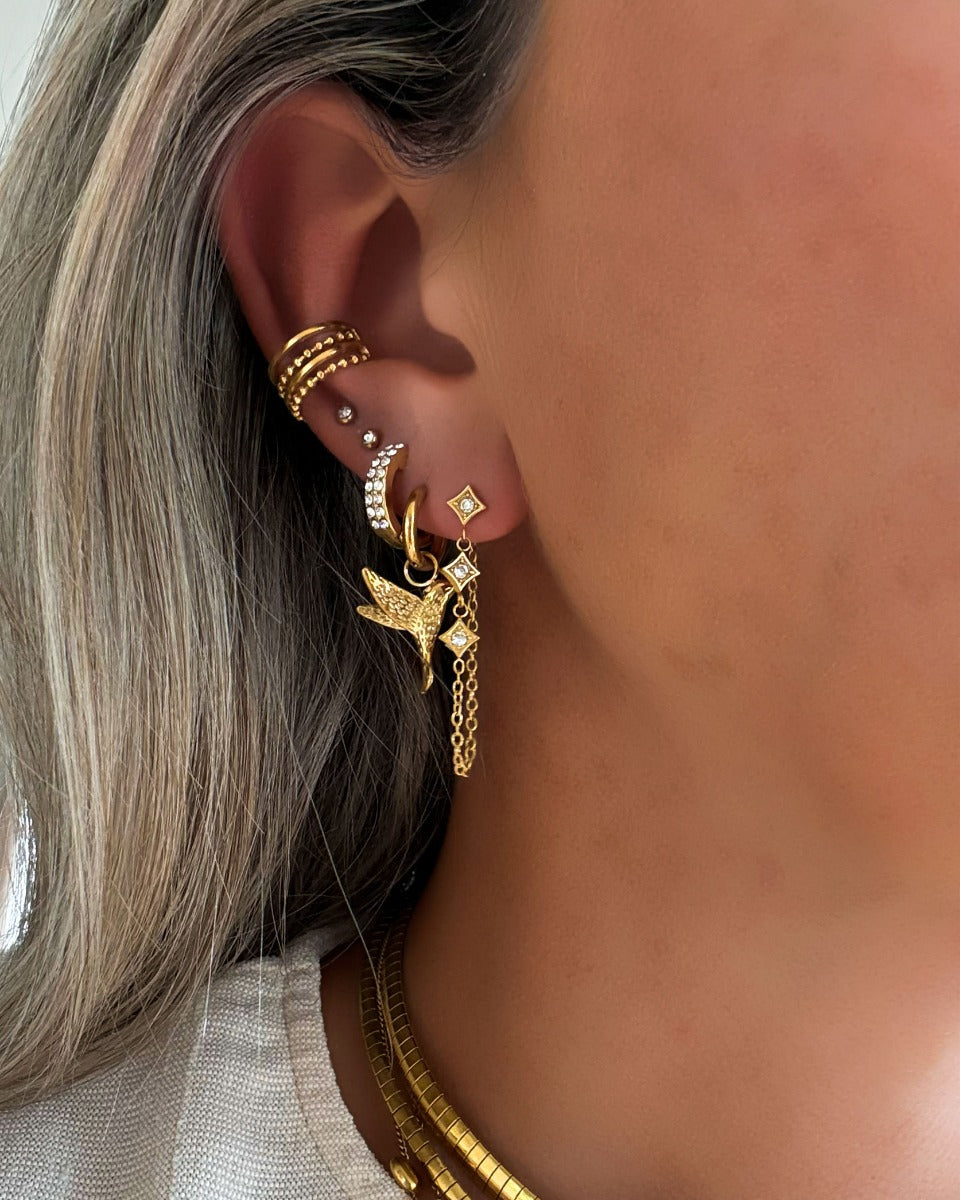 Bird Earrings Gold