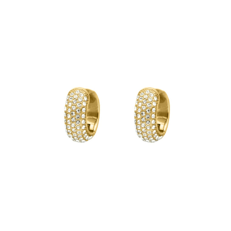 Round Hoops with Crystal Gold