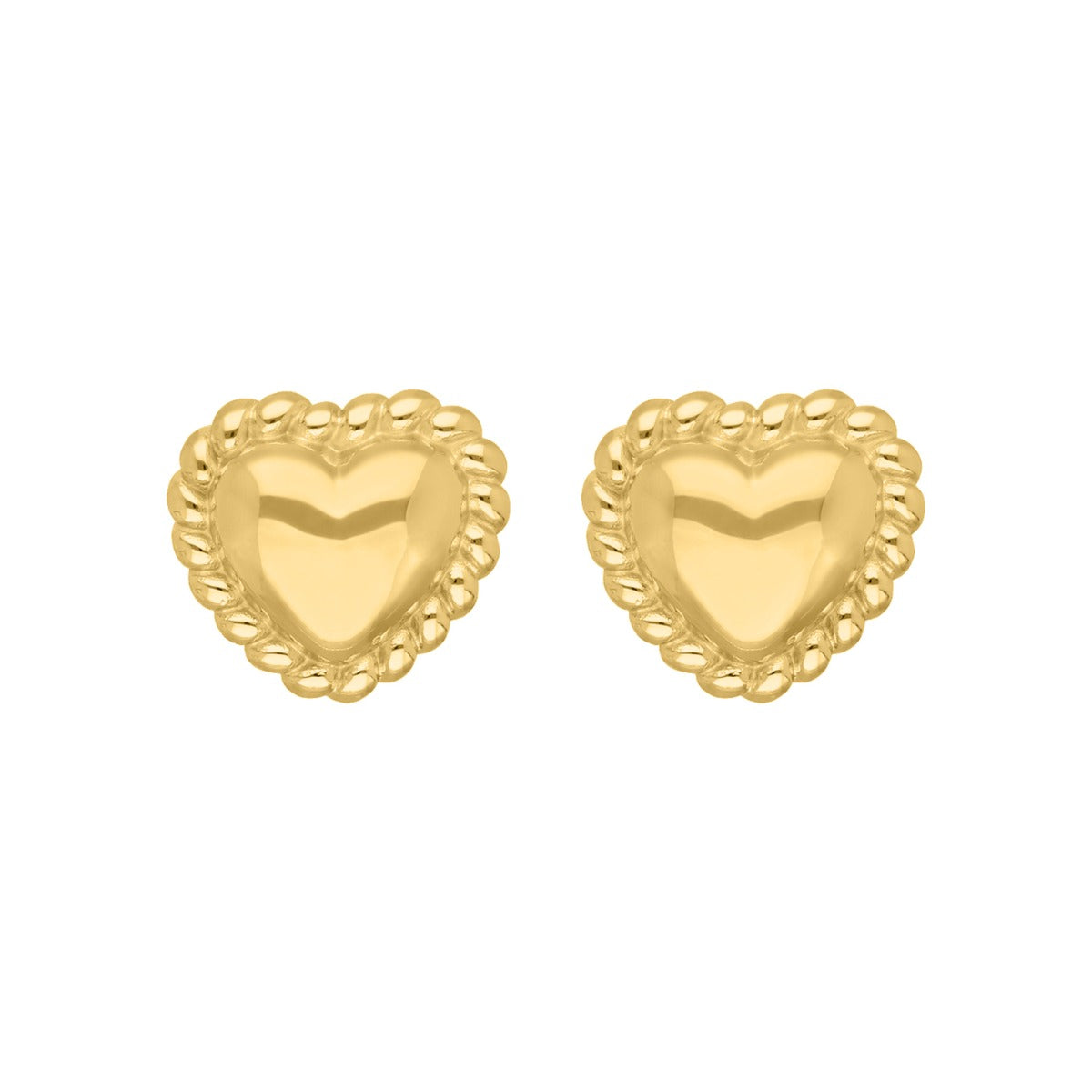 Statement Stud Earrings Heart Gold