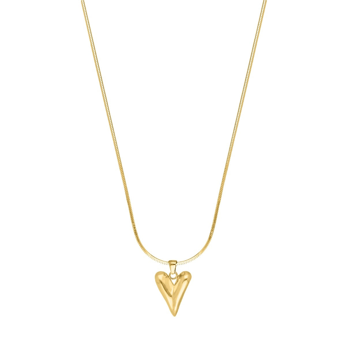 Long Necklace Heart Gold
