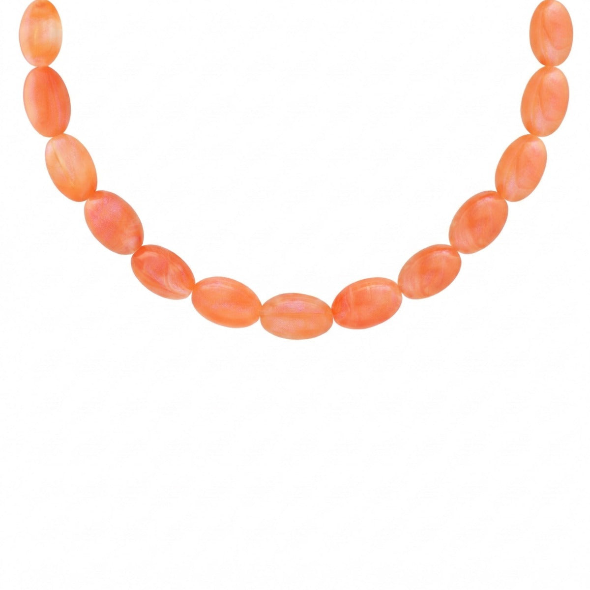Oval Beaded Necklace Orange