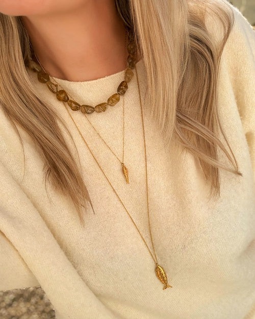 Beaded Necklace Organic Beige
