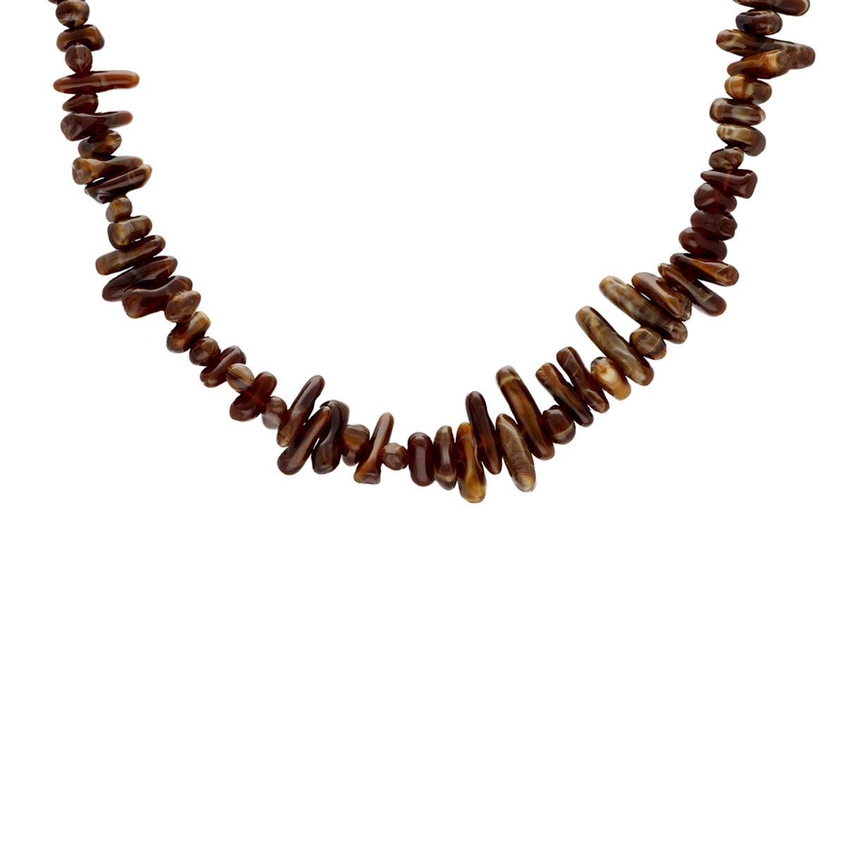 Beaded Necklace Crystal Mix Brown