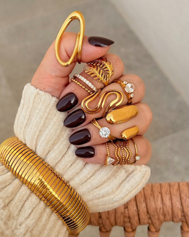 Statement Ring Wave Gold