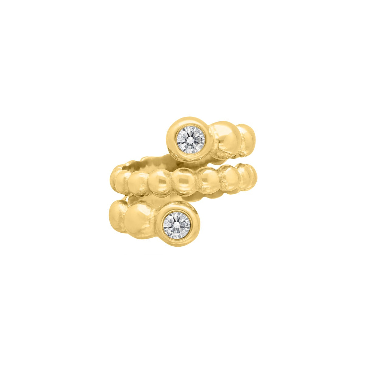 Triple Ring with Crystal Gold