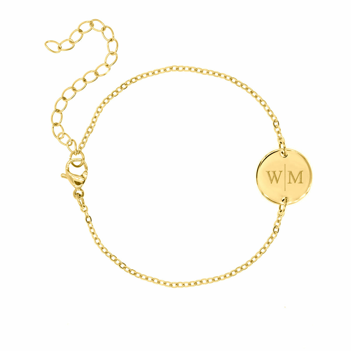 Personalized Bracelet Two Initial Gold