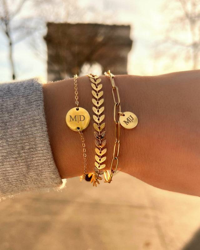 Personalized Bracelet Two Initial Gold
