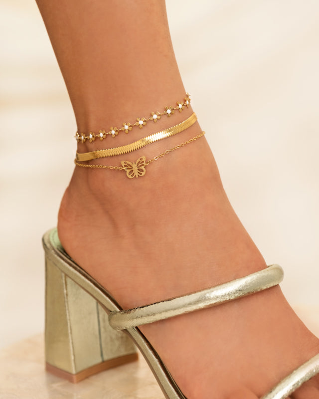Flat Anklet Gold