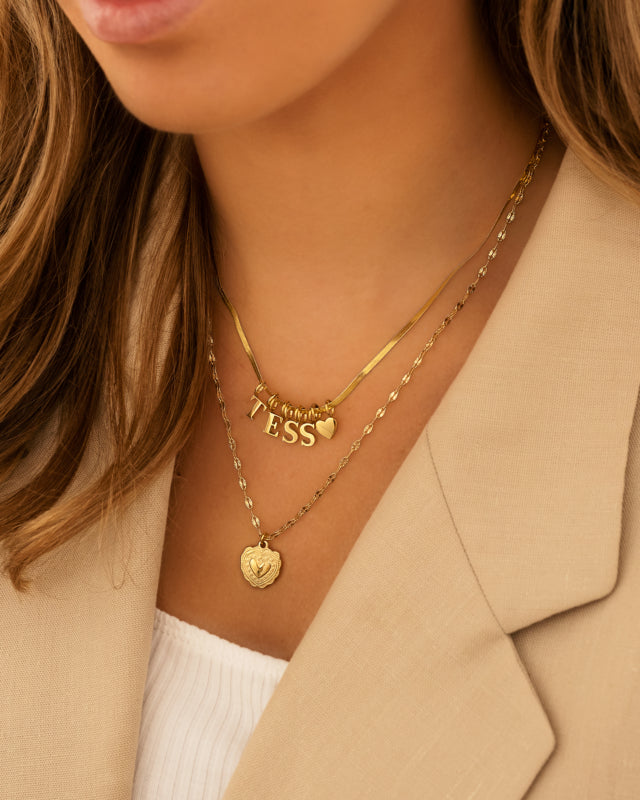 Choose Your Initials Necklace Gold