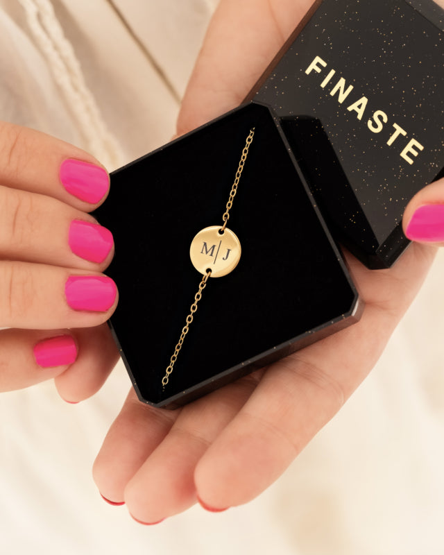 Personalized Bracelet Two Initial Gold
