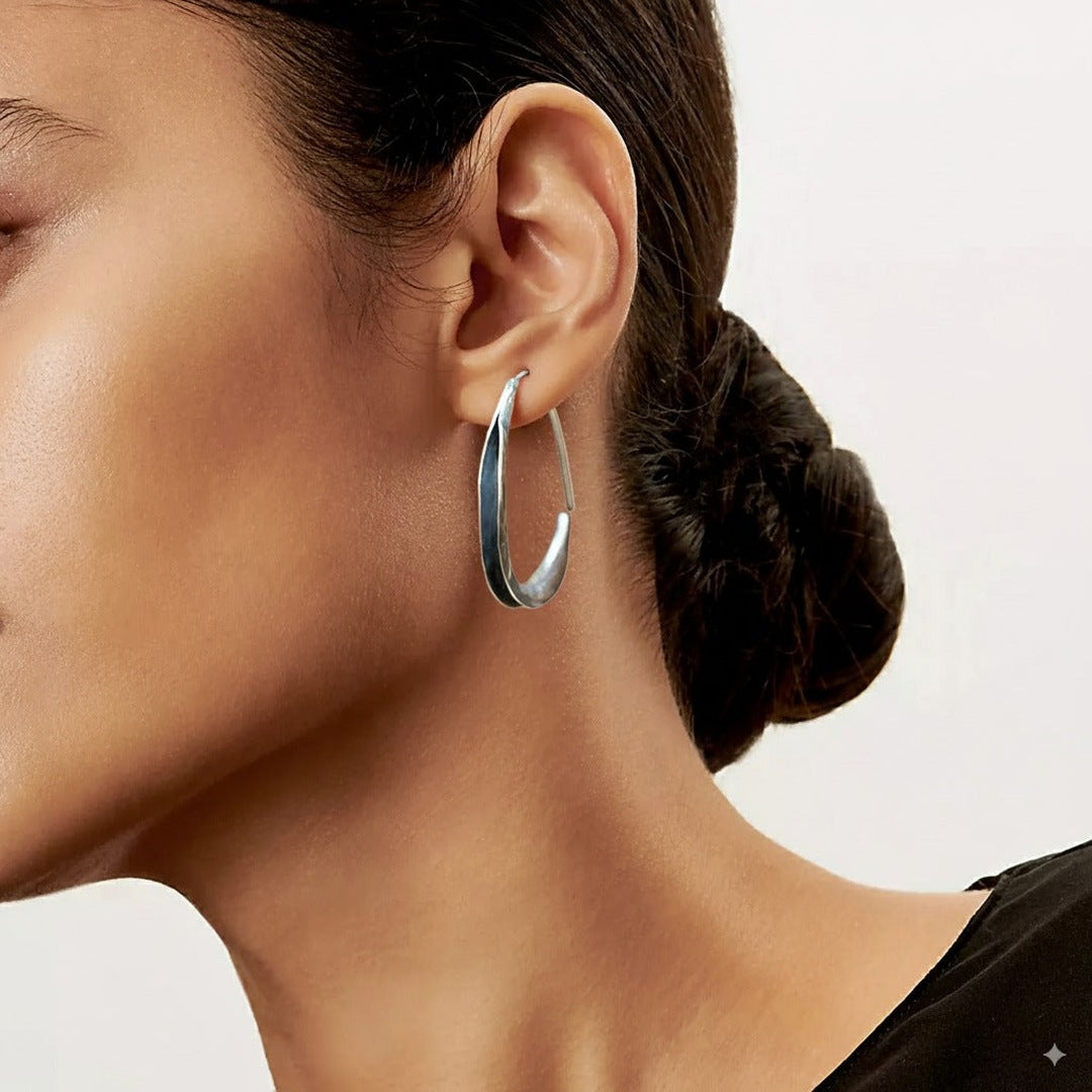 Large circle earrings campaign image